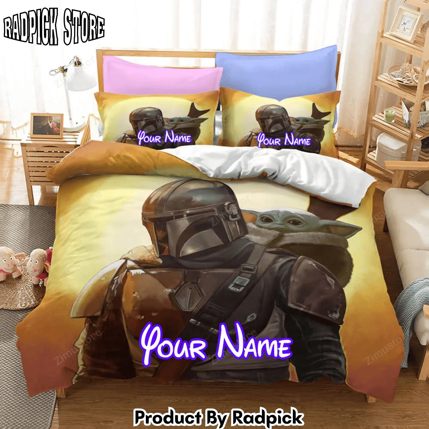Radpick the mandalorian yoda baby cosplay bedding duvet covers bed sheets sets7928 rp3271074